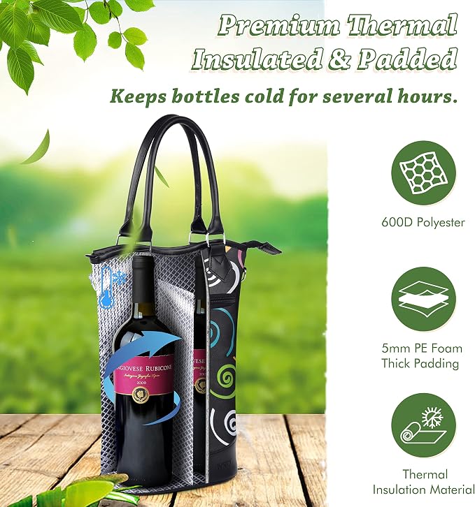 Tirrinia Insulated Wine Gift carrier Tote - Image 5