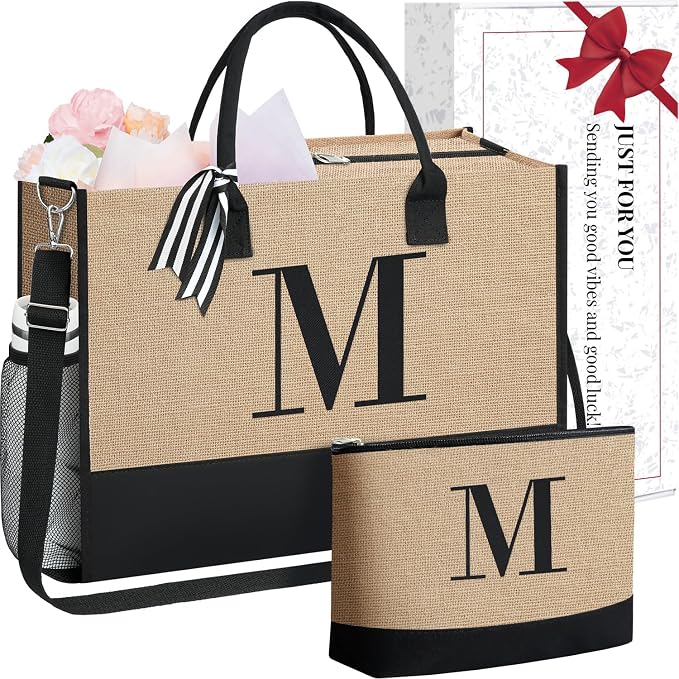 BAGAIL Initial Tote Bag, Personalized Birthday Gifts by BAGAIL