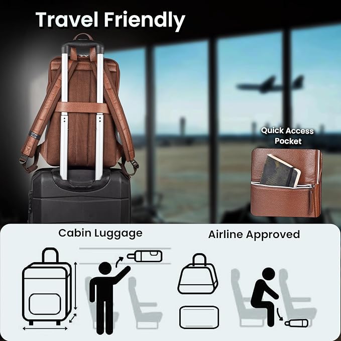 LEATHER VILLAGE Leather Laptop Backpack - Image 7
