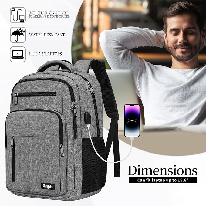 Backpack for Women Men, School Backpack for Boys Girls Teens, Work Computer - Image 3