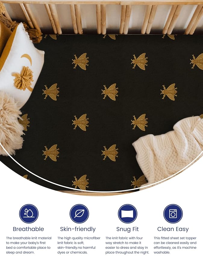 TotAha Premium Stretchy Crib Sheets-Hypoallergenic, Silky Comfort, Buttery Soft - Image 2