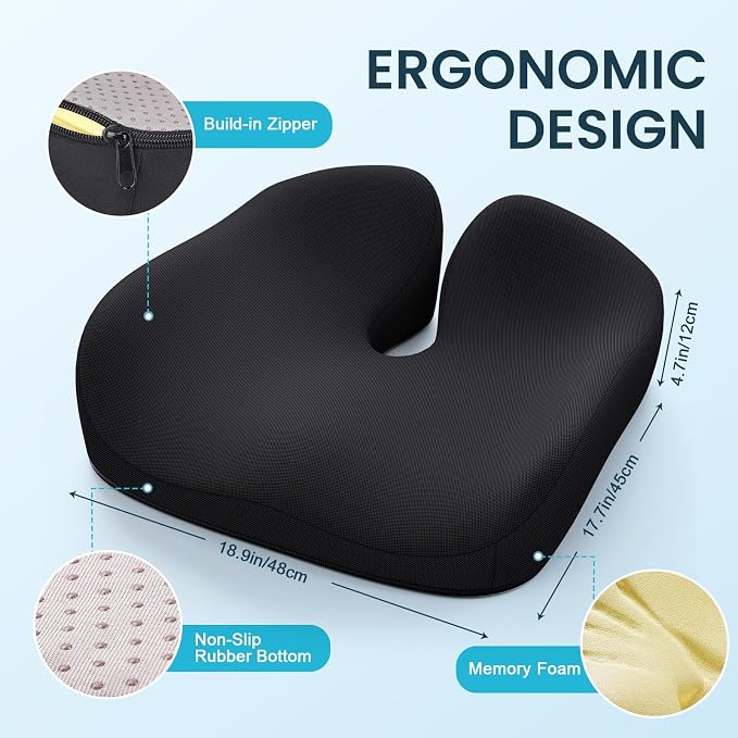 Benazcap Seat Cushion, Memory Foam Cushions - Image 2