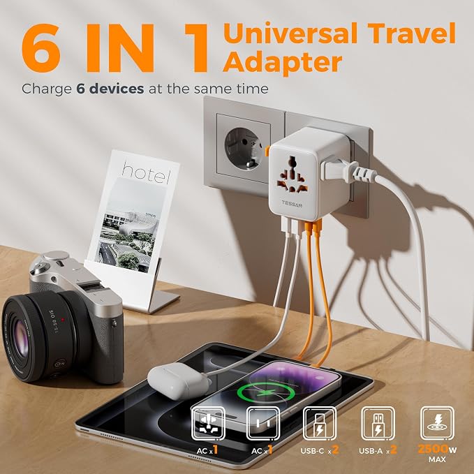 TESSAN Universal Travel Adapter, Power Adapter Worldwide - Image 4