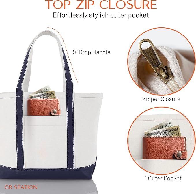 CB STATION Medium Classic Canvas Tote Bag - Image 2