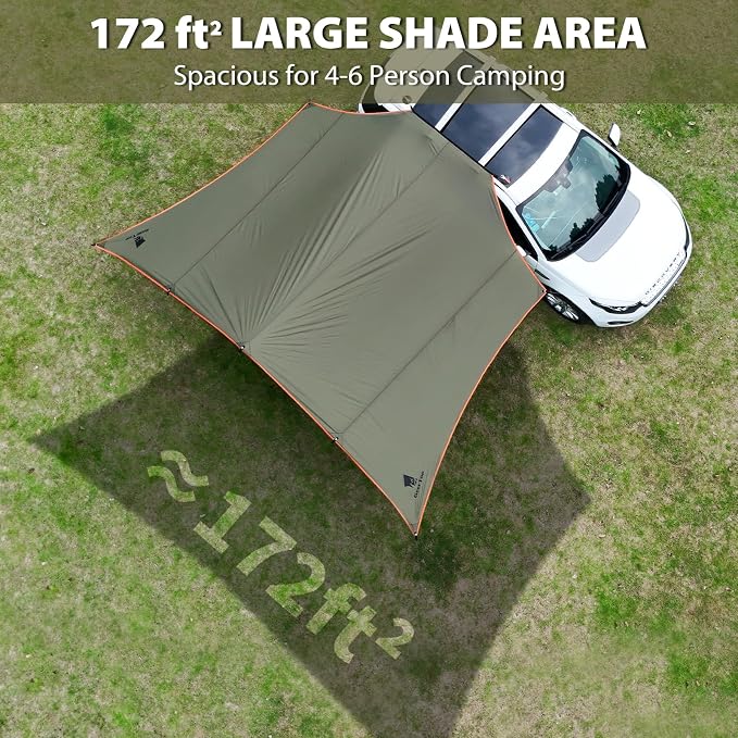 GEERTOP Large Car Side Camping Awning 19 x 11 ft SUV Canopy Tarp Waterproof - Image 4