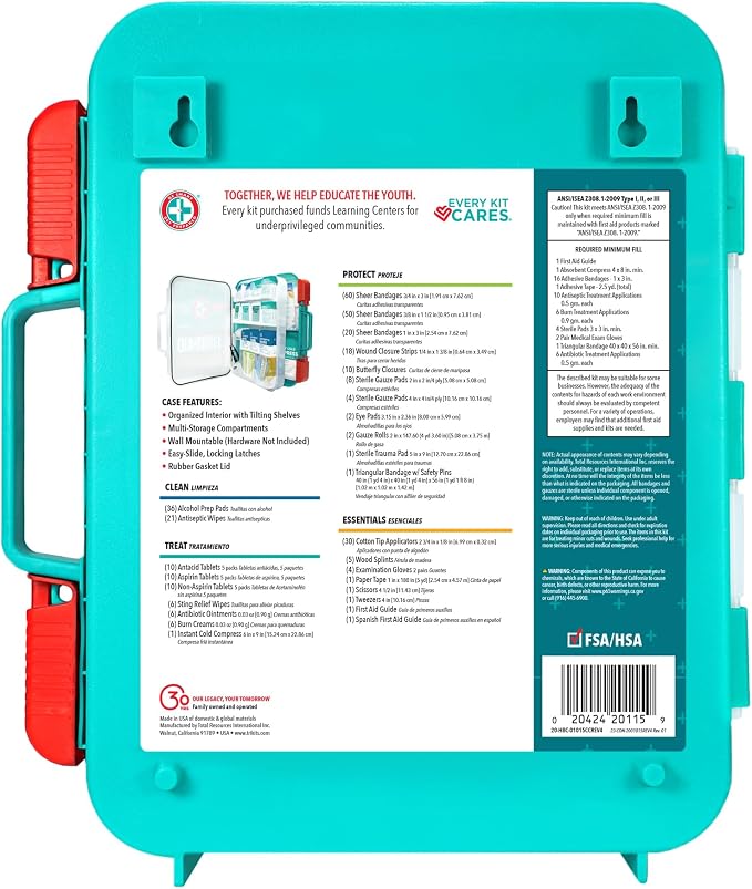 Be Smart Get Prepared First Aid Kit, 326 Piece, Exceeds OSHA and ANSI - Image 3