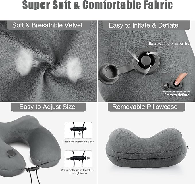 urophylla Inflatable Travel Neck Pillow - Image 4