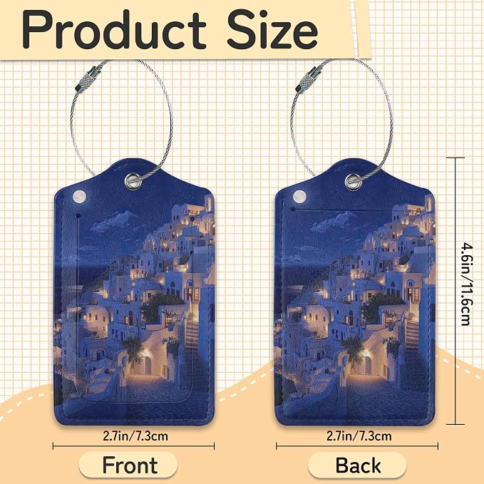 Santorini Sunset Landscape Luggage Tag - Image 3
