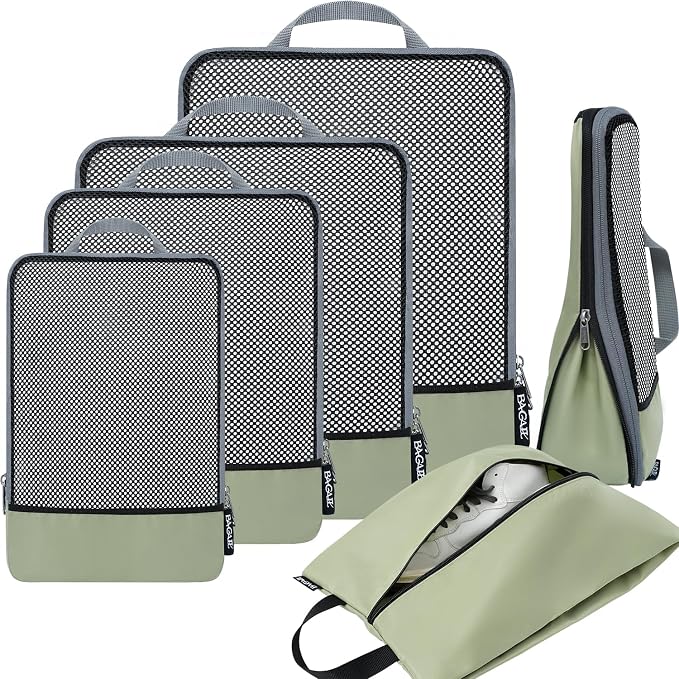 BAGAIL 4 Set/6 Set/8 Set Compression Packing Cubes Travel Accessories by BAGAIL