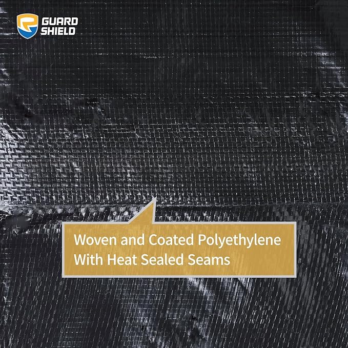 GUARD SHIELD Black Tarp 10x12 Feet Waterproof Tarps Lightweight Camping Tarp - Image 4