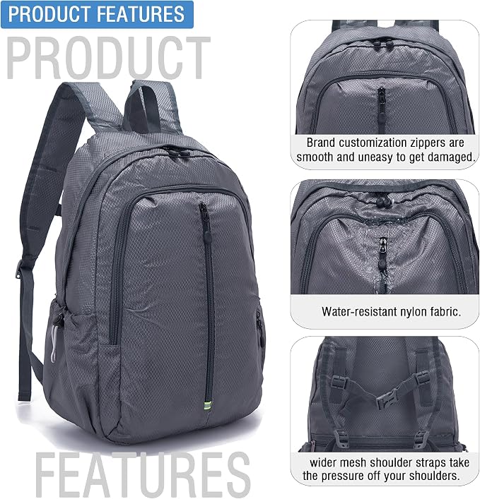 YZAOLL 25L Lightweight Packable Hiking Backpack Waterproof Hiking Daypack - Image 6