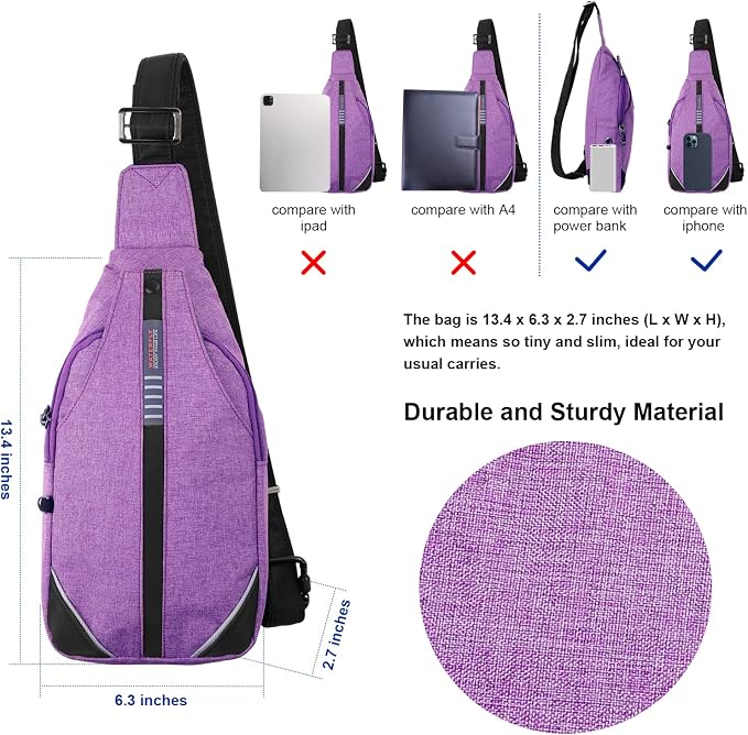 WATERFLY Small Crossbody Sling Backpack Anti Theft Backpack - Image 5