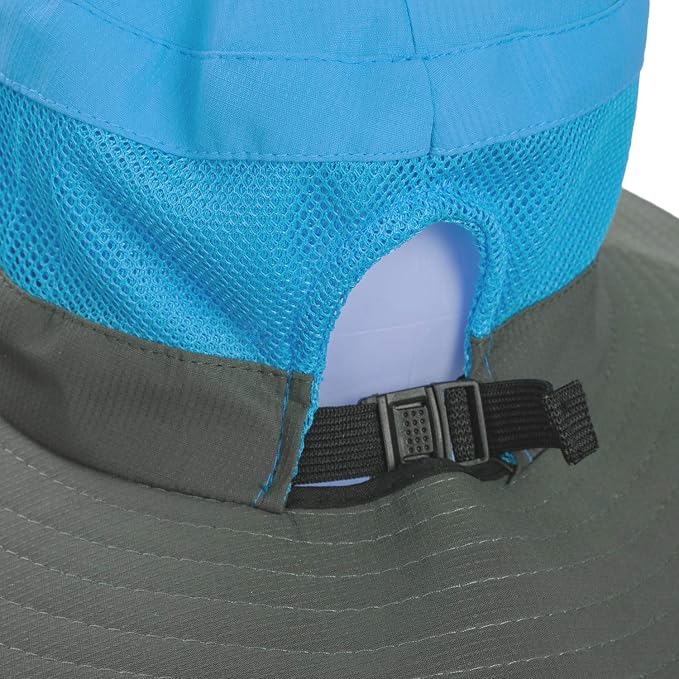 Rosoz Ponytail Sun Bucket Hats for Women UV Protection Foldable Mesh Wide Brim - Image 4