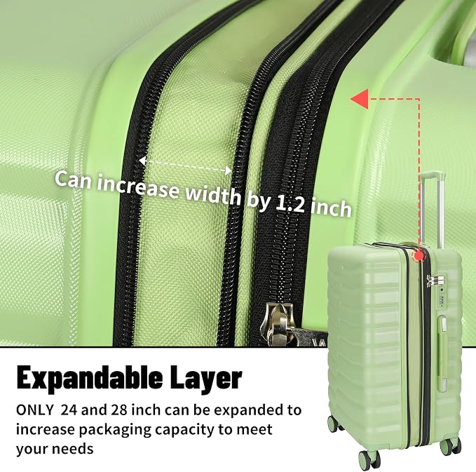 5-Piece Luggage Set, Lightweight ABS+PC Hard Shell Suitcase - Image 7