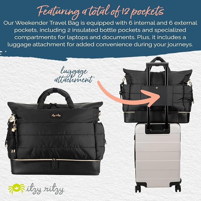 Itzy Ritzy Dream Weekender Travel Bag – Lightweight Overnight Bag - Image 7