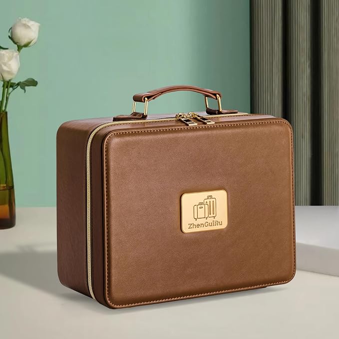 Makeup Bag with LED Mirror & Magnifier, Large Cosmetic Organizer Travel Makeup - Image 7
