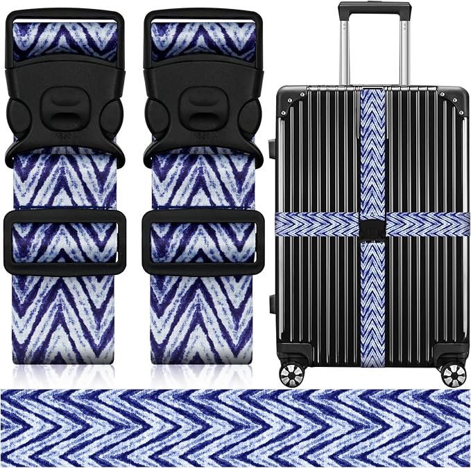 2 Pack Luggage Straps for Suitcases, Adjustable Travel Belt by ZHOMA