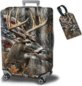 Luggage Cover + Tag, Camo Deer Flag Travel Suitcase Protector by BWEGRHE