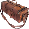 Real Goat Vintage Leather Large Travel Duffel Luggage Handmade, Hiking vintage by cuero