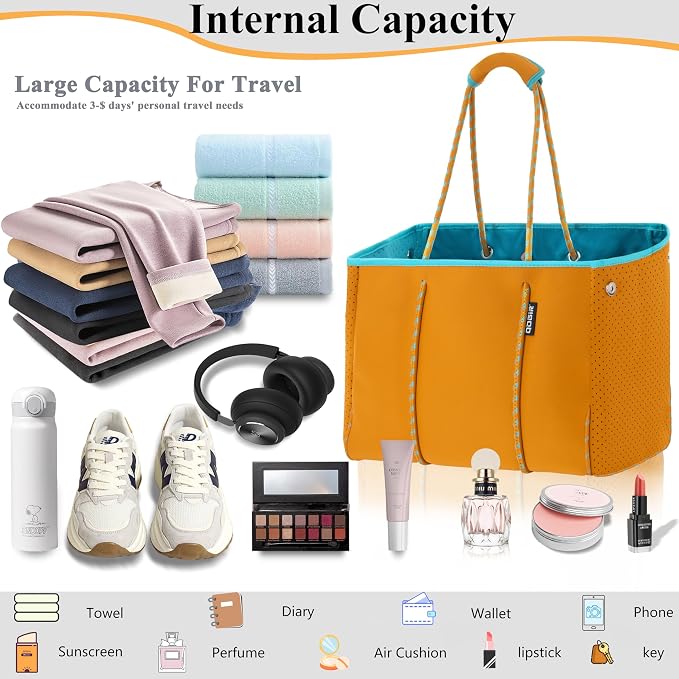 QOGiR Neoprene Multipurpose Beach Bag Tote - Image 5
