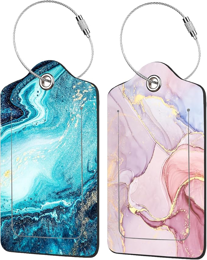 2 Pack Abstract Marble Luggage Tag by EOBKLAX