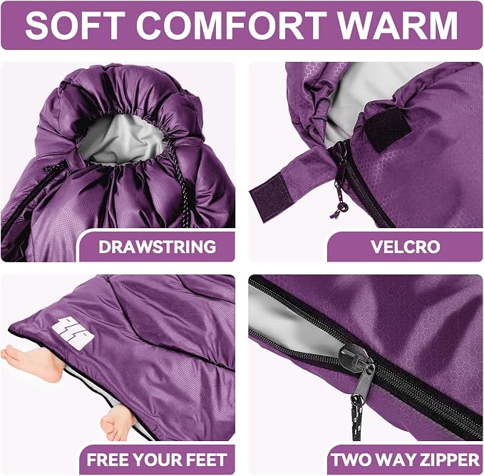 Sleeping Bags for Adults Cold Weather, Waterproof, Lightweight Camping Sleeping - Image 6