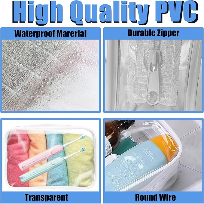 12 Pieces Clear Makeup Bags Bulk, TSA Approved Toiletry Bag - Image 4