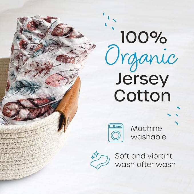 Quiggly Travel Crib Sheets for Guava Lotus, 2 Pack Organic Cotton Jersey Knit - Image 2