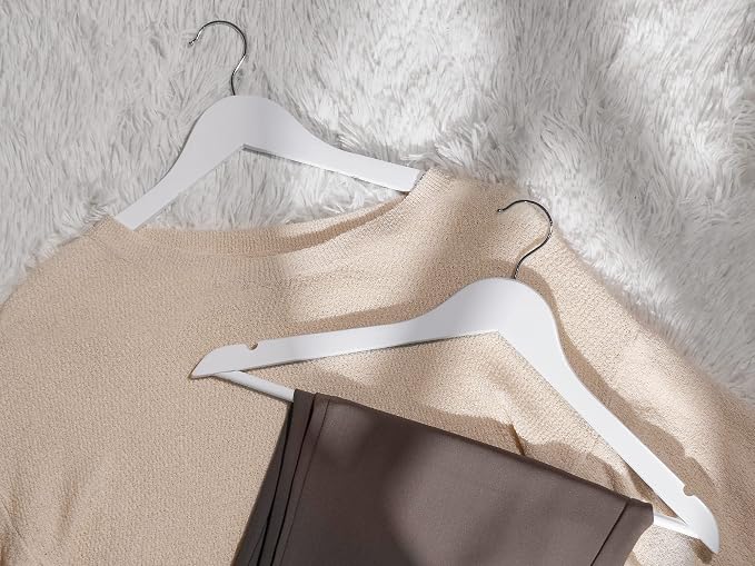 StorageWorks White Wooden Hangers, 20 Pack Wood Hanger - Image 7