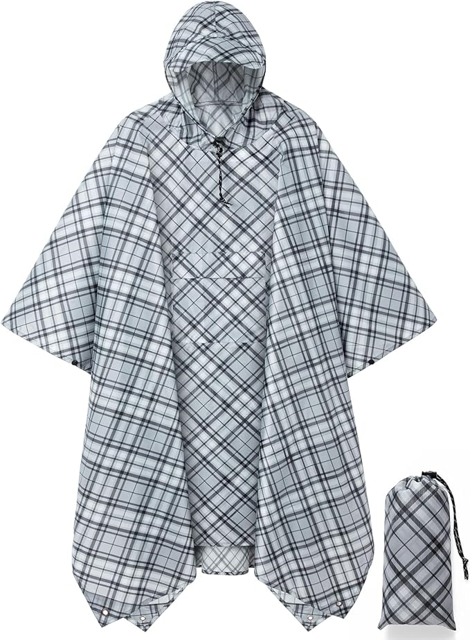 salamra Hooded Rain Poncho Waterproof Raincoat Jacket by salamra