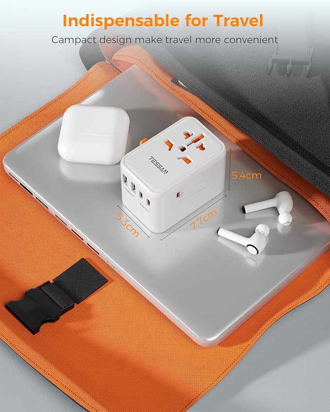 TESSAN Universal Travel Adapter Worldwide, GaN 65W International Plug Adaptor - Image 5