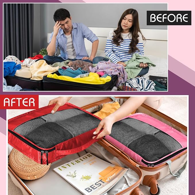 5 Pcs Packing Cubes for Suitcase Large Travel Cubes Carry on Luggage Organizer - Image 6