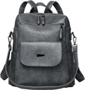 PU Leather Backpack Purse for Women Fashion Multipurpose Design Handbag Ladies by WYFJNX