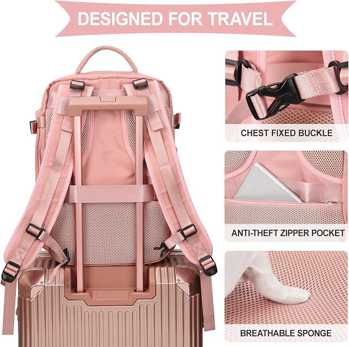 coowoz Large Travel Backpack For Women Men, Carry On Backpack Flight Approved - Image 7
