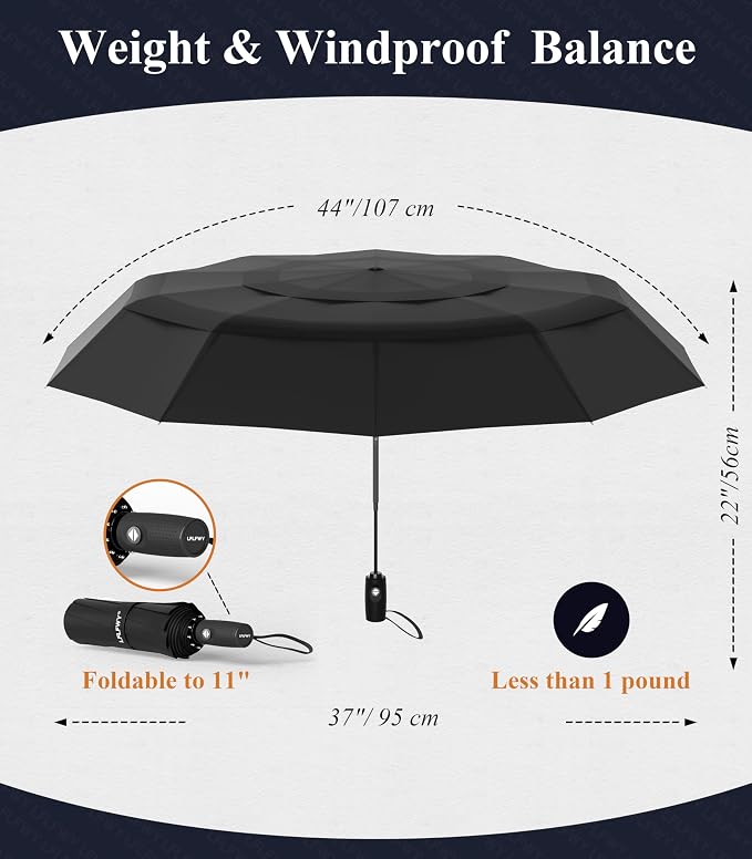 Windproof Travel Umbrella Compact, Automatic Open Close Umbrellas - Image 5