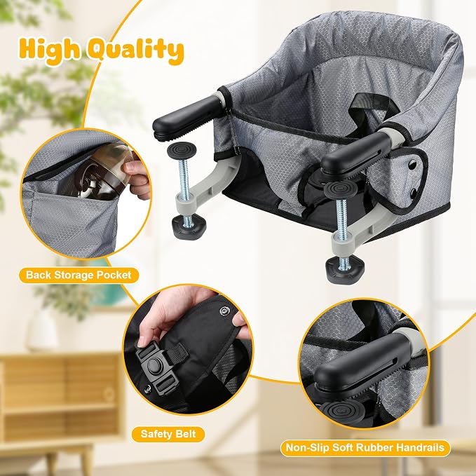 Hook On Chair, Portable Table High Chair, Folding Compact Baby Seat - Image 7
