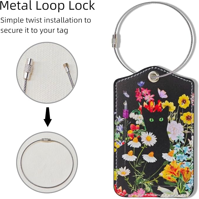 2 Pack Luggage Tag for Suitcase, Cute Unique Leather Suitcase Tags Identifiers - Image 4