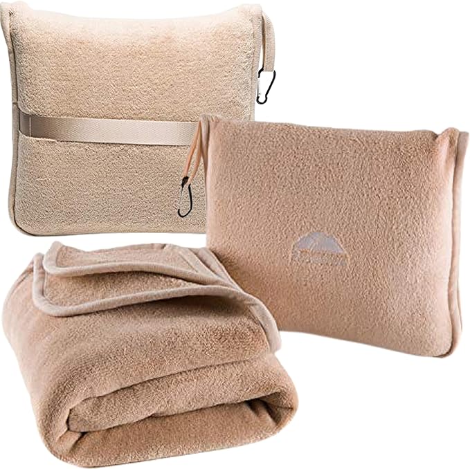 BlueHills Premium Soft Travel Blanket Pillow Airplane Blanket Packed in Soft by BlueHills
