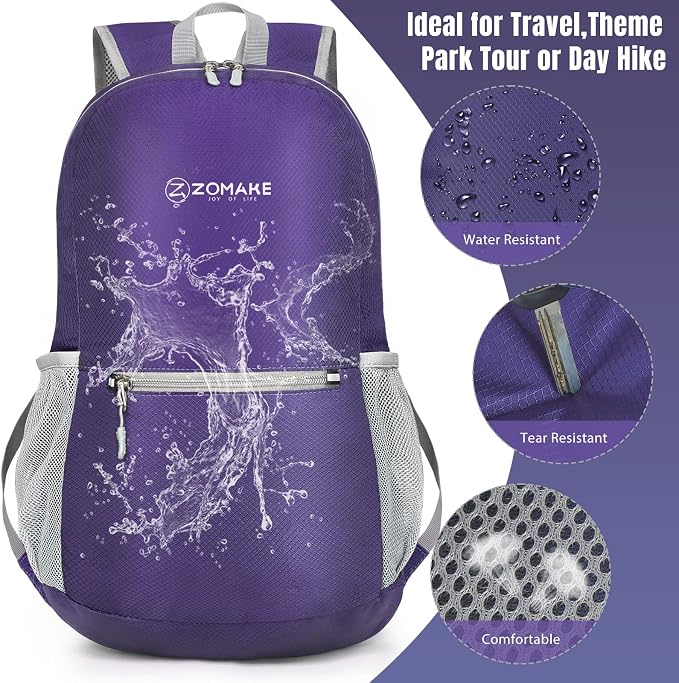 ZOMAKE Ultra Lightweight Hiking Backpack 20L, Packable Small Backpacks Water - Image 4
