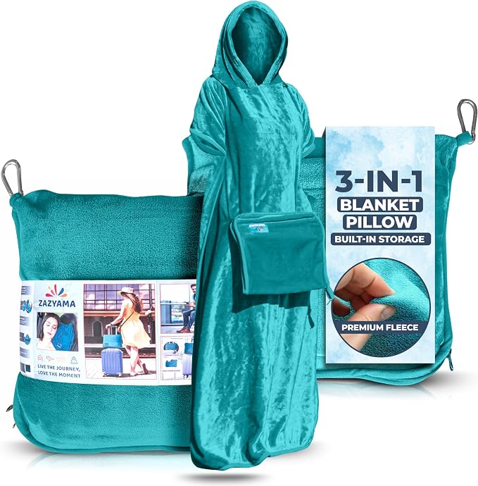 3-in-1 Travel Blanket Airplane – Compact by Zazyama