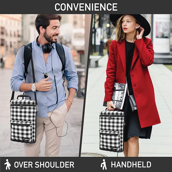 Opux 2 Bottle Wine Tote Carrier, Insulated Cooler Bag - Image 6