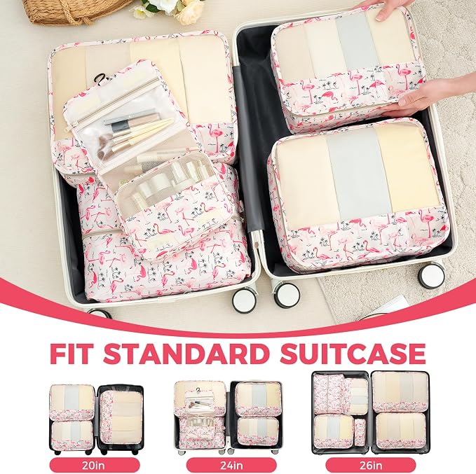 BAGAIL 9 Set Packing Cubes Luggage Packing Organizers - Image 7