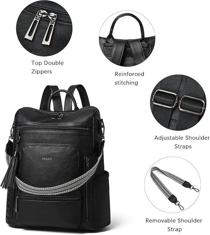 Shrrie Vegan Leather Laptop Backpack - Image 6