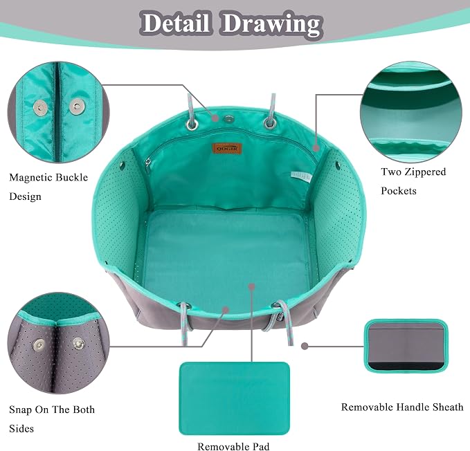 QOGiR Neoprene Multipurpose Beach Bag Tote - Image 2