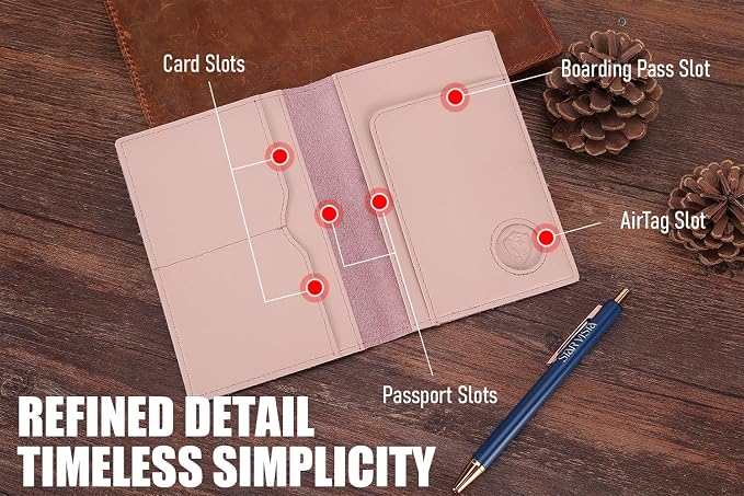 STAR VISTA Albatross Leather Travel Passport Holder, Minimalist Design - Image 4