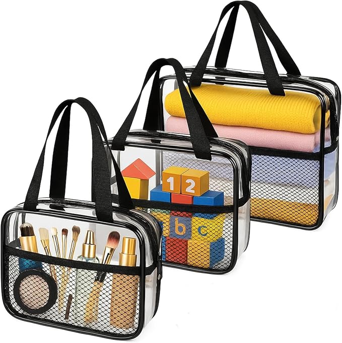 XEWEA Large Small Clear Travel Toiletry Bags by XEWEA