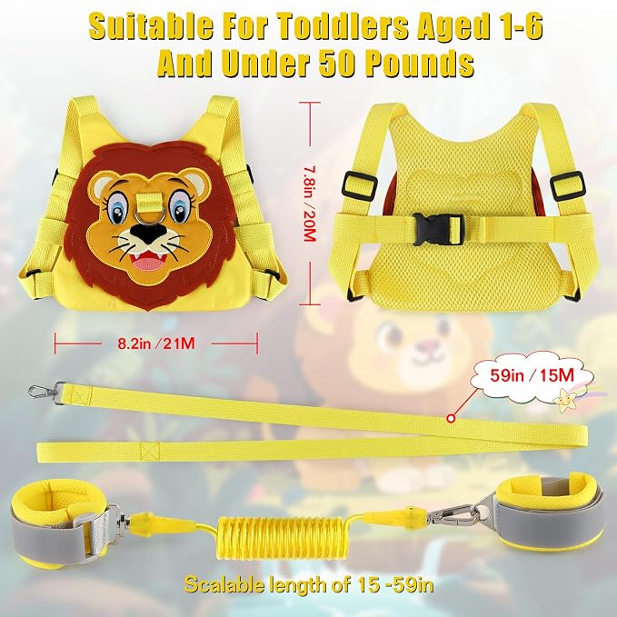 Toddlers Leash + Anti Lost Wrist Link Child Kids Safety Harness Kids Walking - Image 2