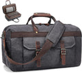Duffle Bag for Men Waterproof Genuine Leather Canvas Travel Duffel Bags for by SOAEON