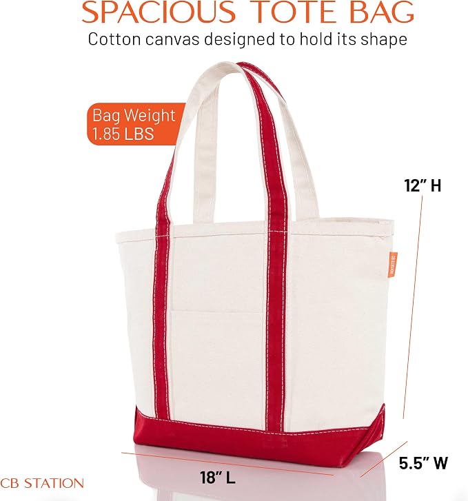 CB STATION Medium Classic Canvas Tote Bag - Image 4