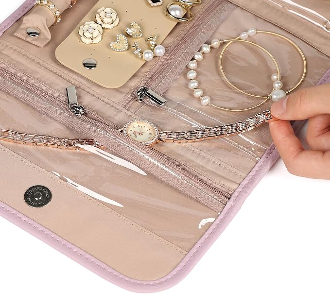BELALIFE Travel Jewelry Case Organizer, Foldable Storage Roll - Image 7